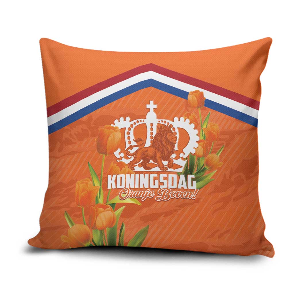 Koningsdag Netherlands King's Day Pillow Cover Oranje Boven Holland Tulips