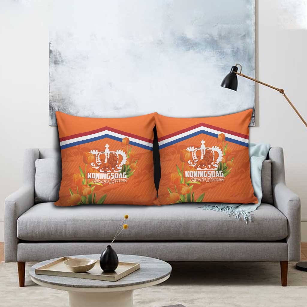 Koningsdag Netherlands King's Day Pillow Cover Oranje Boven Holland Tulips