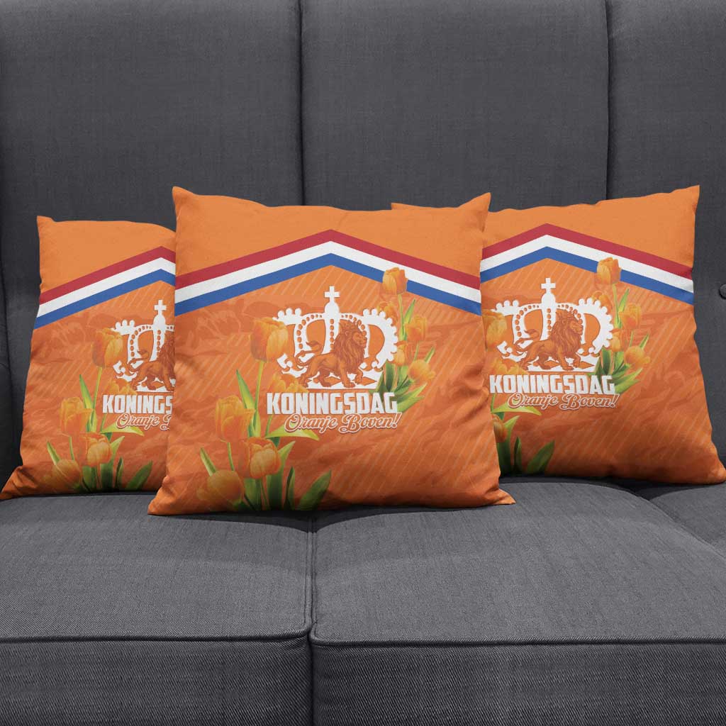 Koningsdag Netherlands King's Day Pillow Cover Oranje Boven Holland Tulips