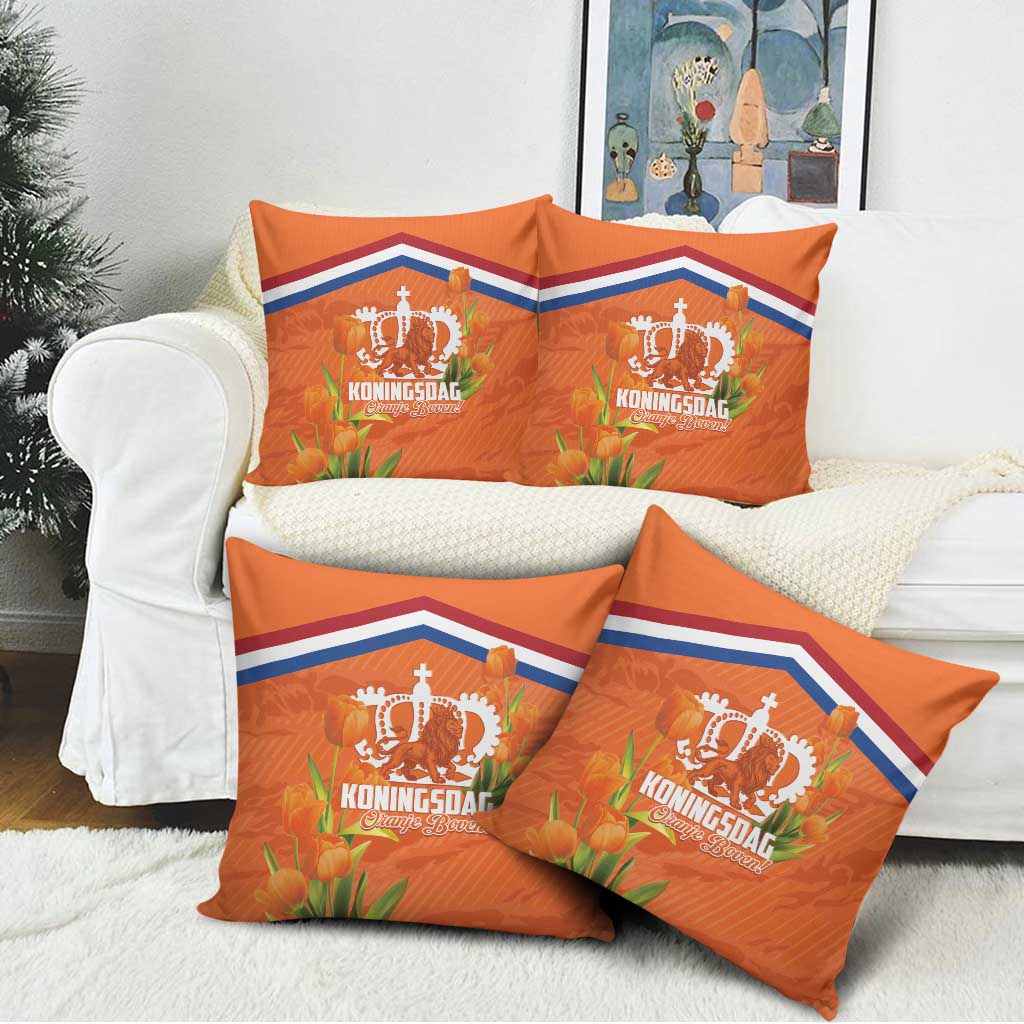 Koningsdag Netherlands King's Day Pillow Cover Oranje Boven Holland Tulips