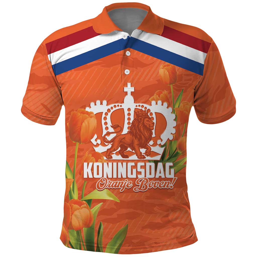 Koningsdag Netherlands King's Day Polo Shirt Oranje Boven Holland Tulips
