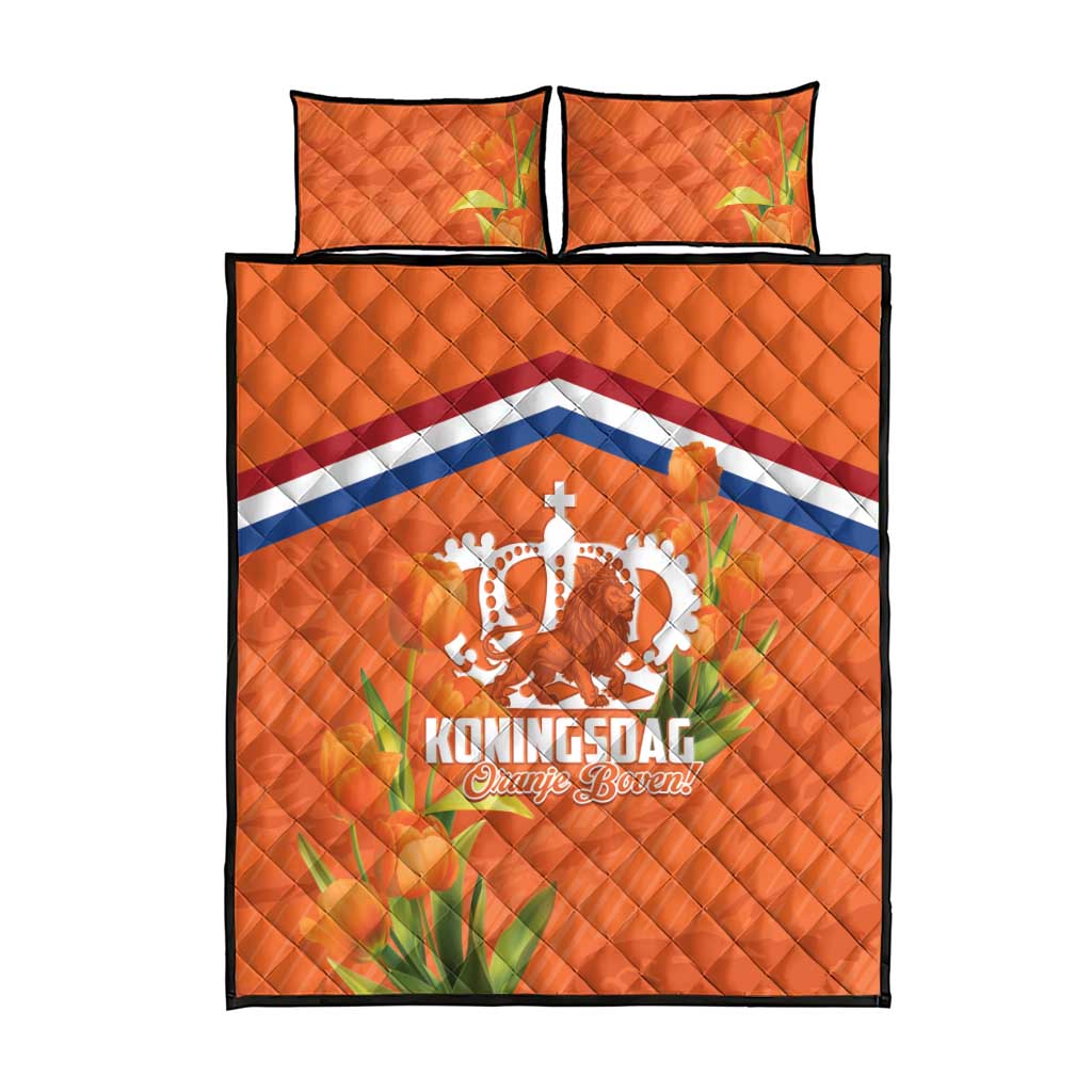 Koningsdag Netherlands King's Day Quilt Bed Set Oranje Boven Holland Tulips