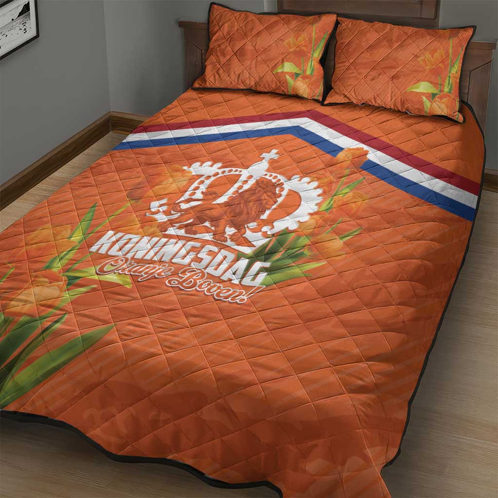 Koningsdag Netherlands King's Day Quilt Bed Set Oranje Boven Holland Tulips