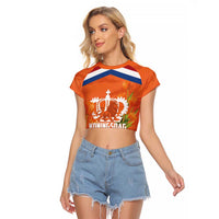 Koningsdag Netherlands King's Day Raglan Cropped T Shirt Oranje Boven Holland Tulips