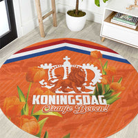 Koningsdag Netherlands King's Day Round Carpet Oranje Boven Holland Tulips