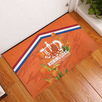 Koningsdag Netherlands King's Day Rubber Doormat Oranje Boven Holland Tulips
