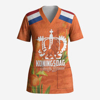 Koningsdag Netherlands King's Day Scrub Top Oranje Boven Holland Tulips