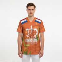 Koningsdag Netherlands King's Day Scrub Top Oranje Boven Holland Tulips