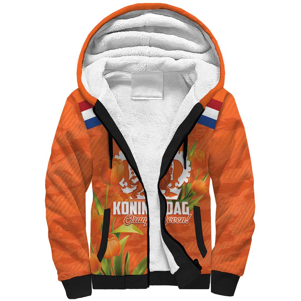 Koningsdag Netherlands King's Day Sherpa Hoodie Oranje Boven Holland Tulips
