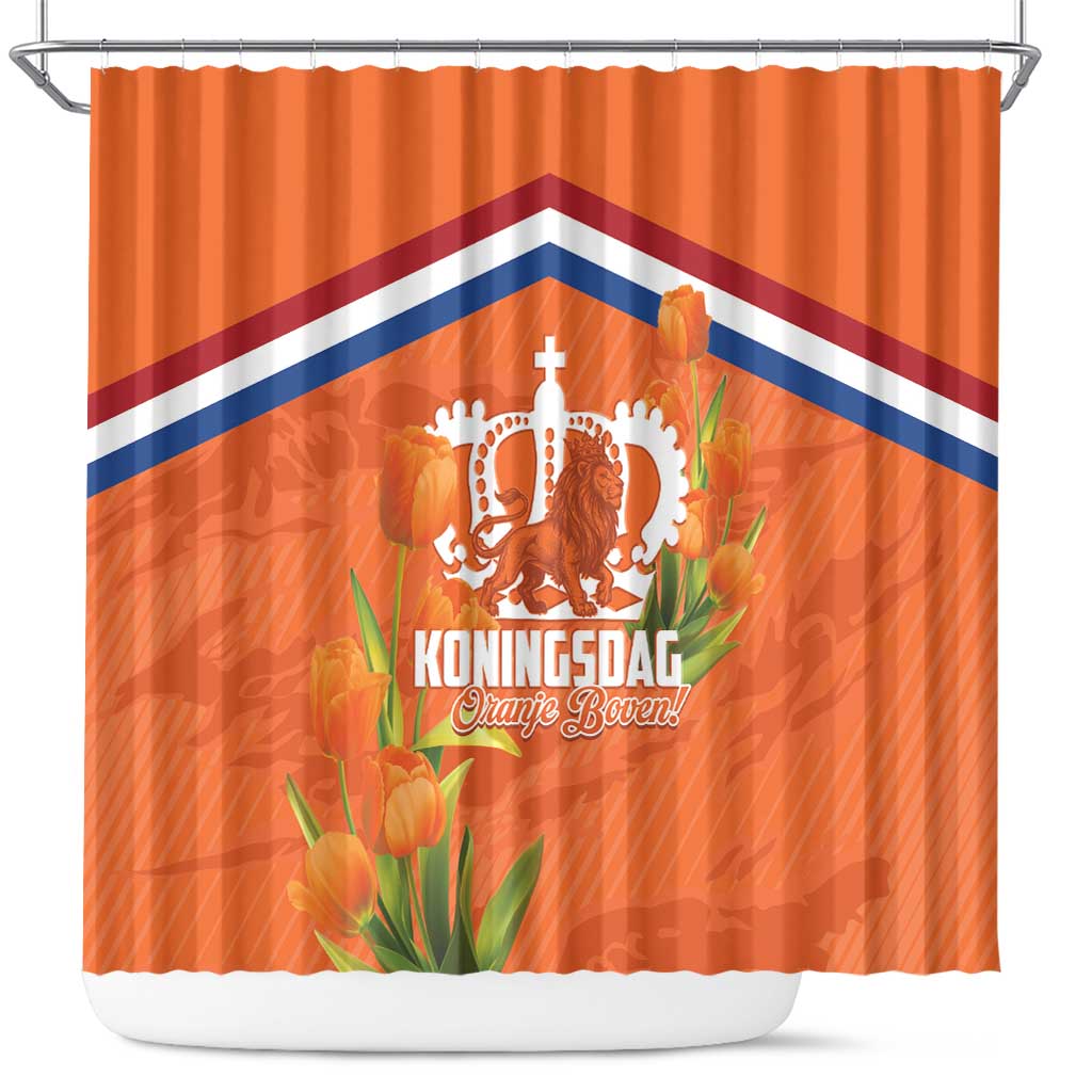 Koningsdag Netherlands King's Day Shower Curtain Oranje Boven Holland Tulips