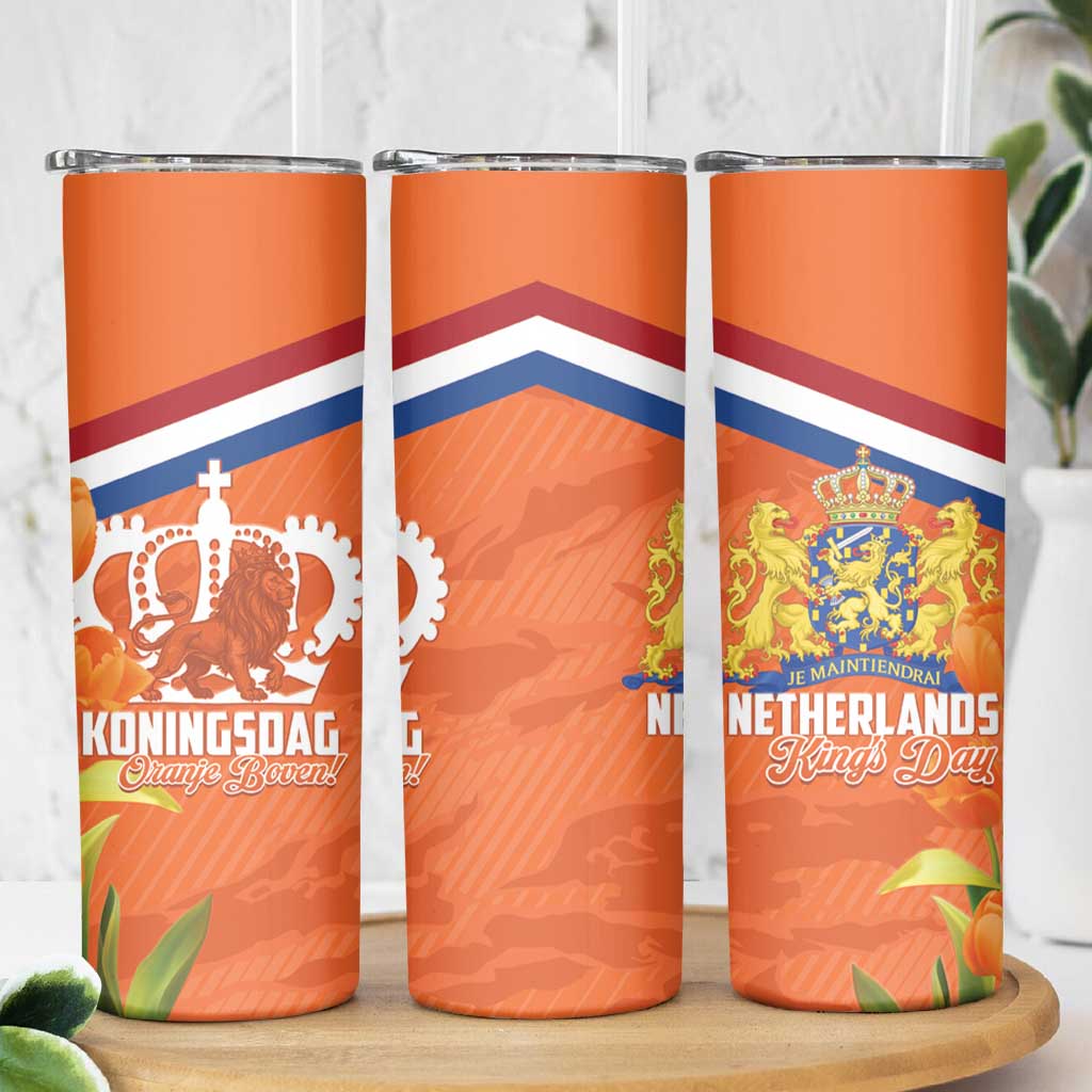 Koningsdag Netherlands King's Day Skinny Tumbler Oranje Boven Holland Tulips