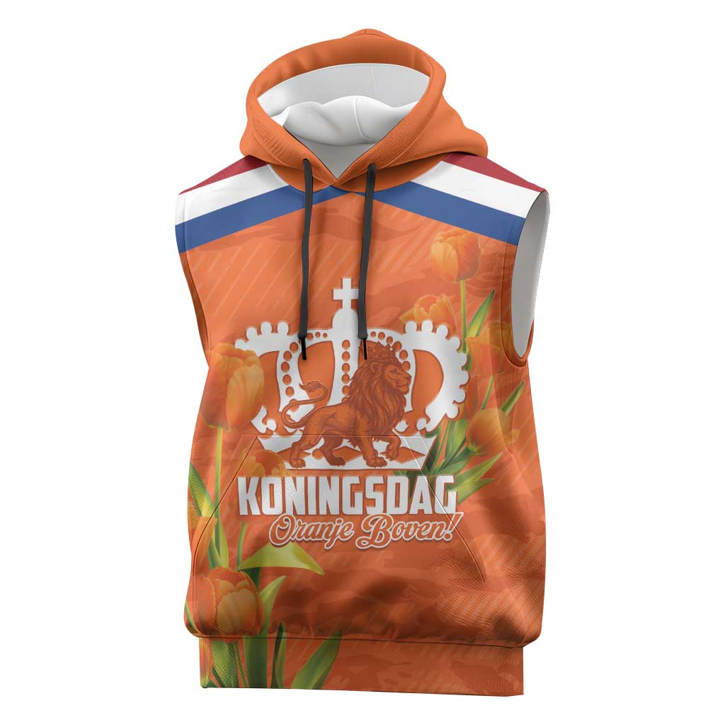 Koningsdag Netherlands King's Day Sleeveless Hoodie Oranje Boven Holland Tulips