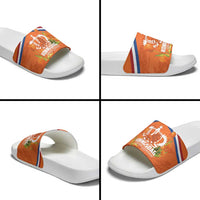 Koningsdag Netherlands King's Day Slide Sandals Oranje Boven Holland Tulips