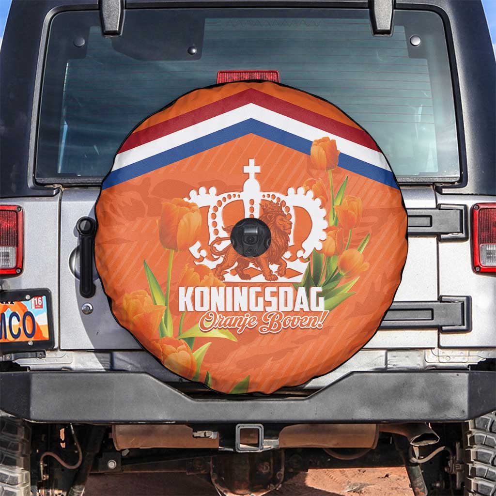 Koningsdag Netherlands King's Day Spare Tire Cover Oranje Boven Holland Tulips