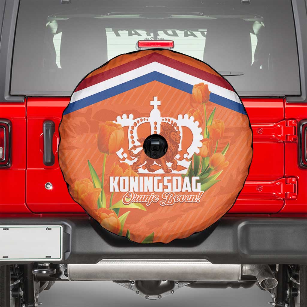 Koningsdag Netherlands King's Day Spare Tire Cover Oranje Boven Holland Tulips