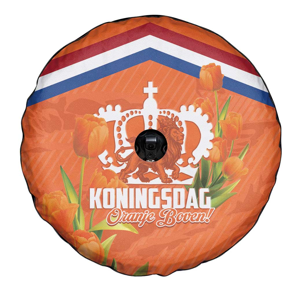 Koningsdag Netherlands King's Day Spare Tire Cover Oranje Boven Holland Tulips