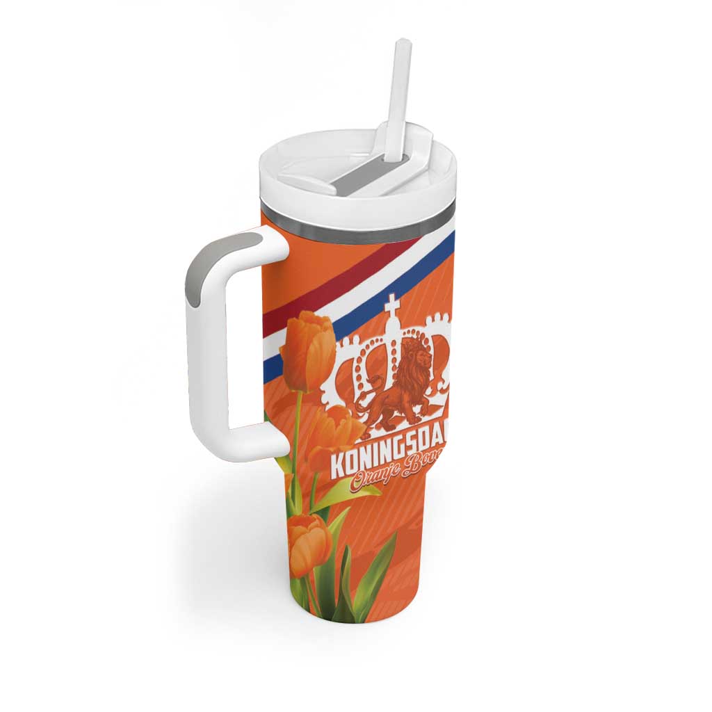Koningsdag Netherlands King's Day Tumbler With Handle Oranje Boven Holland Tulips