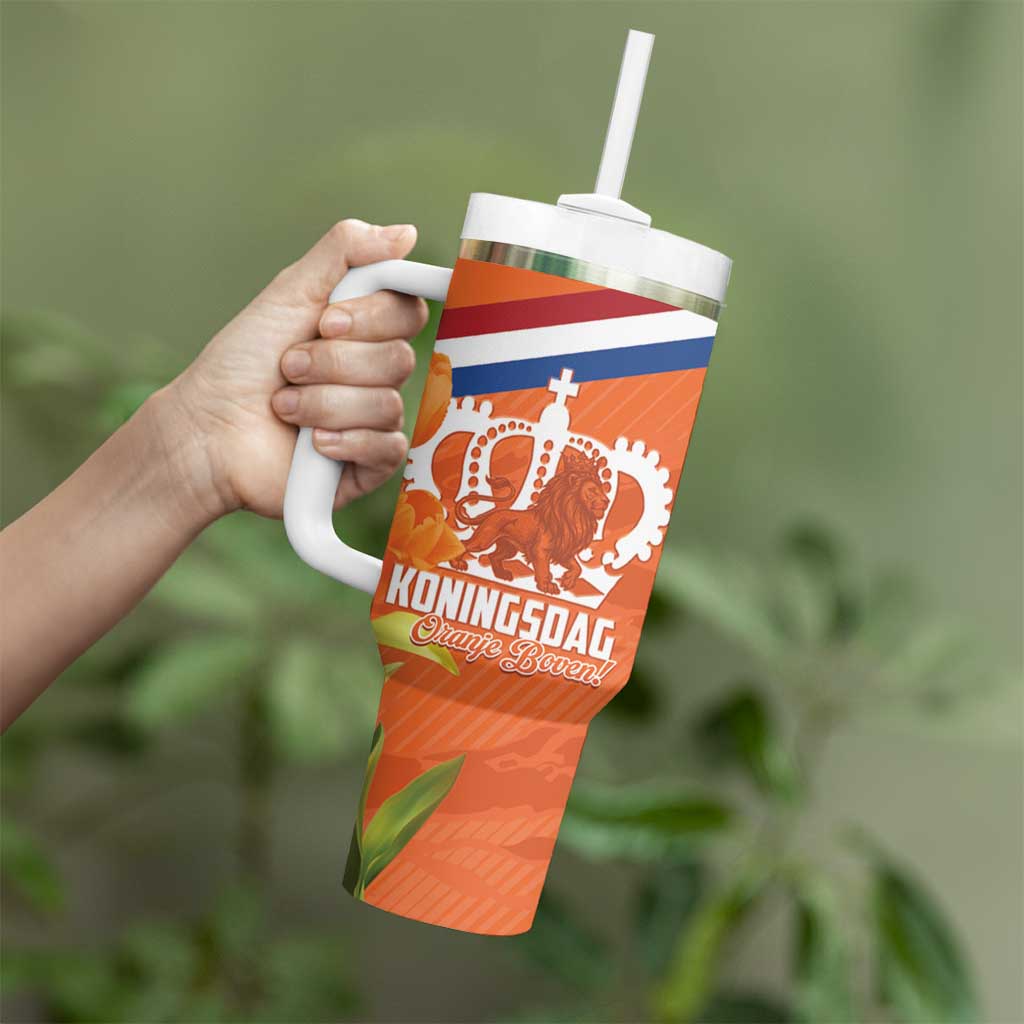 Koningsdag Netherlands King's Day Tumbler With Handle Oranje Boven Holland Tulips