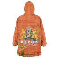 Koningsdag Netherlands King's Day Wearable Blanket Hoodie Oranje Boven Holland Tulips