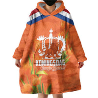 Koningsdag Netherlands King's Day Wearable Blanket Hoodie Oranje Boven Holland Tulips