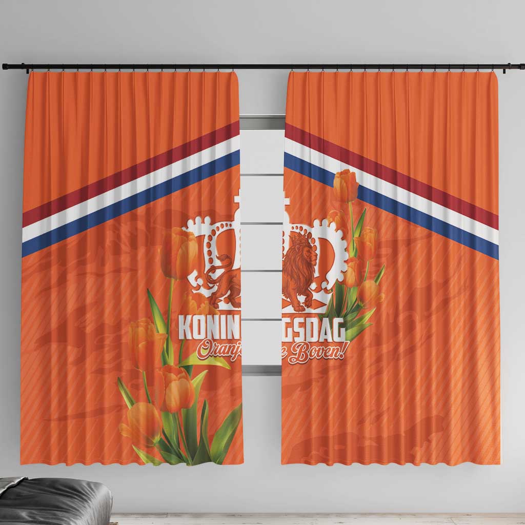 Koningsdag Netherlands King's Day Window Curtain Oranje Boven Holland Tulips