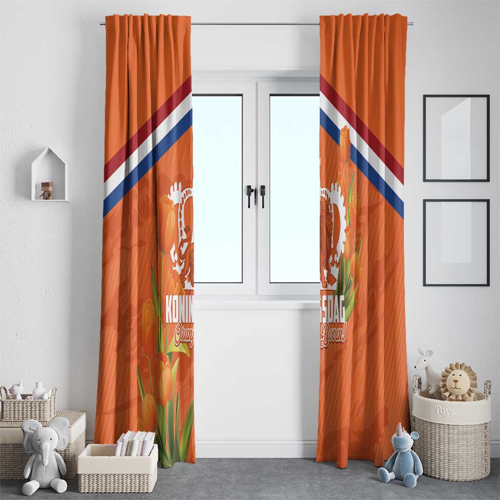 Koningsdag Netherlands King's Day Window Curtain Oranje Boven Holland Tulips