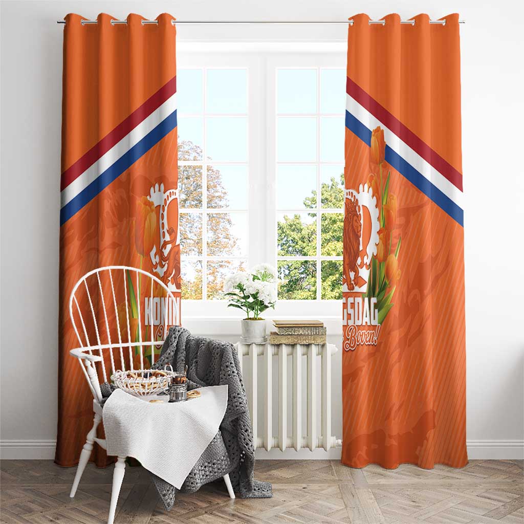 Koningsdag Netherlands King's Day Window Curtain Oranje Boven Holland Tulips