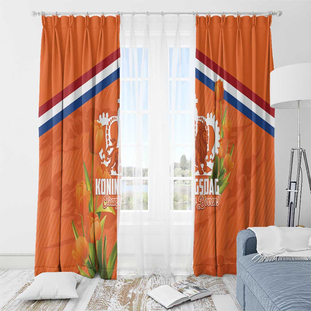 Koningsdag Netherlands King's Day Window Curtain Oranje Boven Holland Tulips