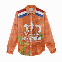 Koningsdag Netherlands King's Day Women Casual Shirt Oranje Boven Holland Tulips