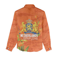 Koningsdag Netherlands King's Day Women Casual Shirt Oranje Boven Holland Tulips