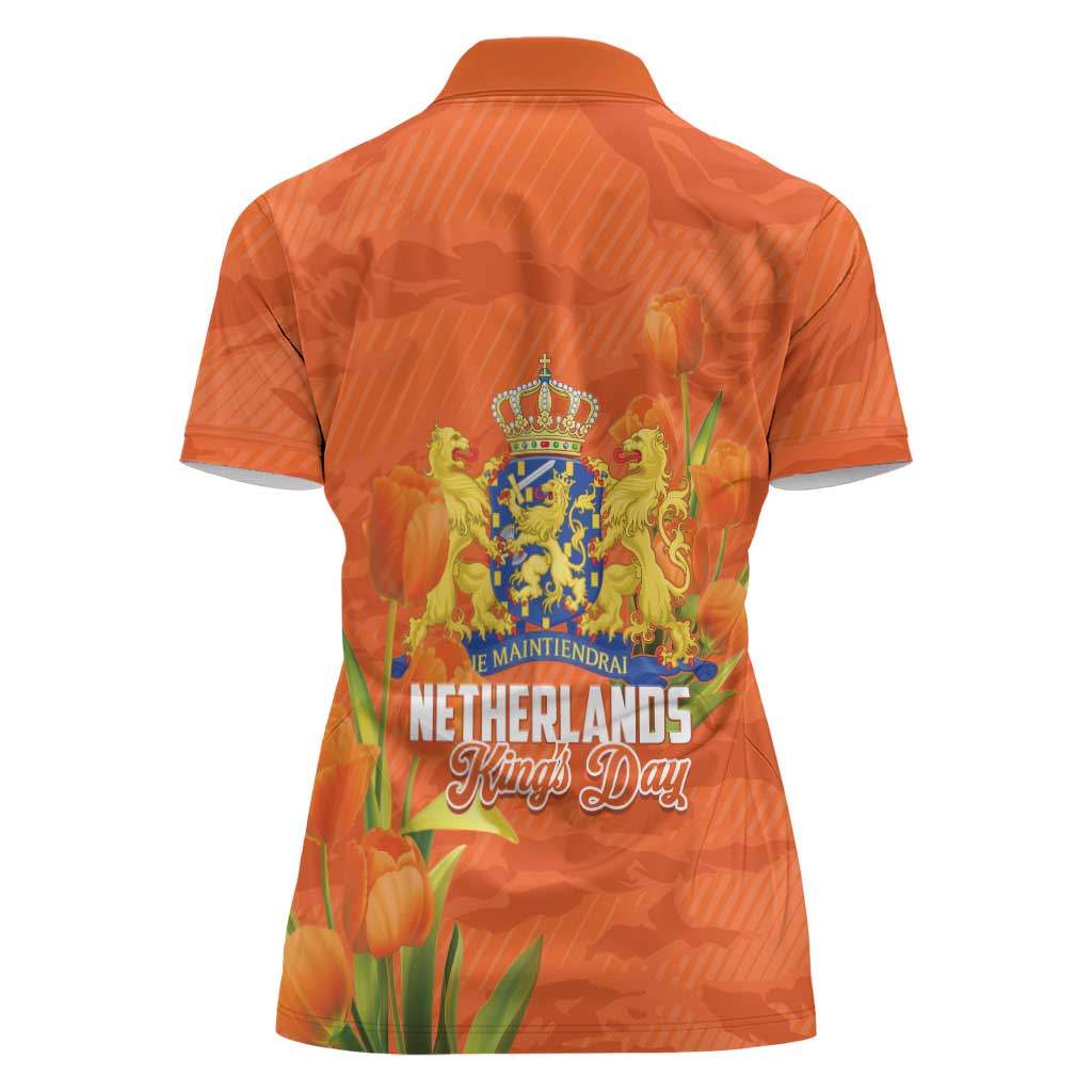 Koningsdag Netherlands King's Day Women Polo Shirt Oranje Boven Holland Tulips