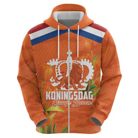 Koningsdag Netherlands King's Day Zip Hoodie Oranje Boven Holland Tulips