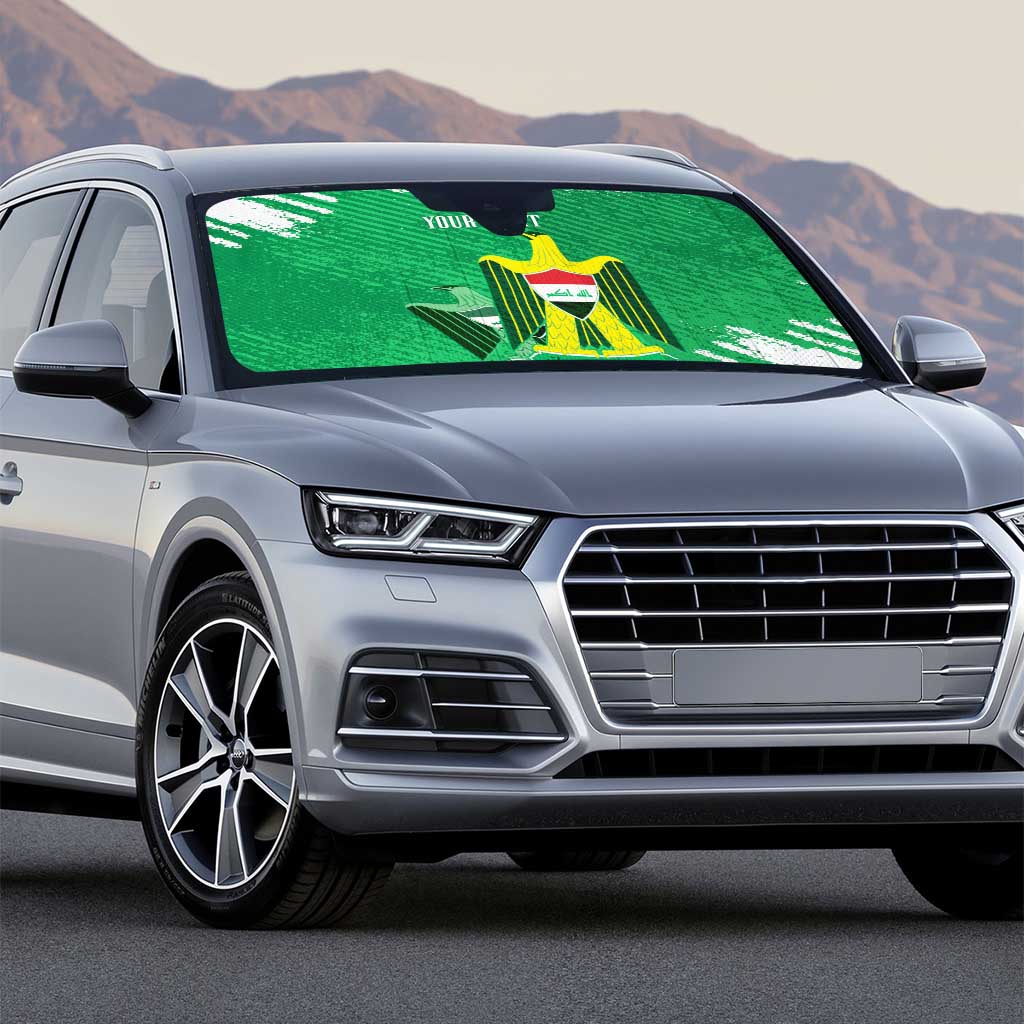 Iraq Football Custom Auto Sun Shade Come On Lions of Mesopotamia