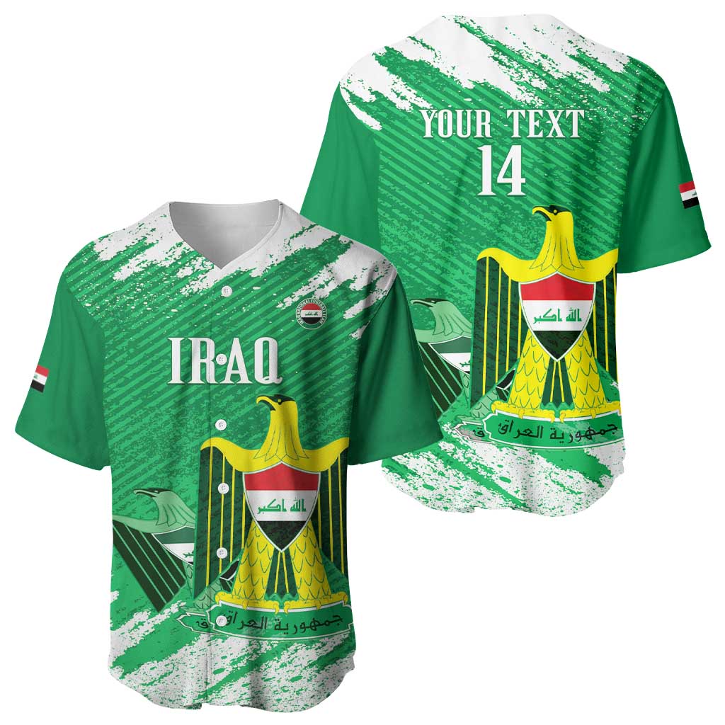 Iraq Football Custom Baseball Jersey Come On Lions of Mesopotamia