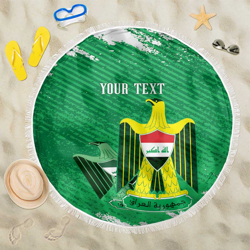 Iraq Football Custom Beach Blanket Come On Lions of Mesopotamia