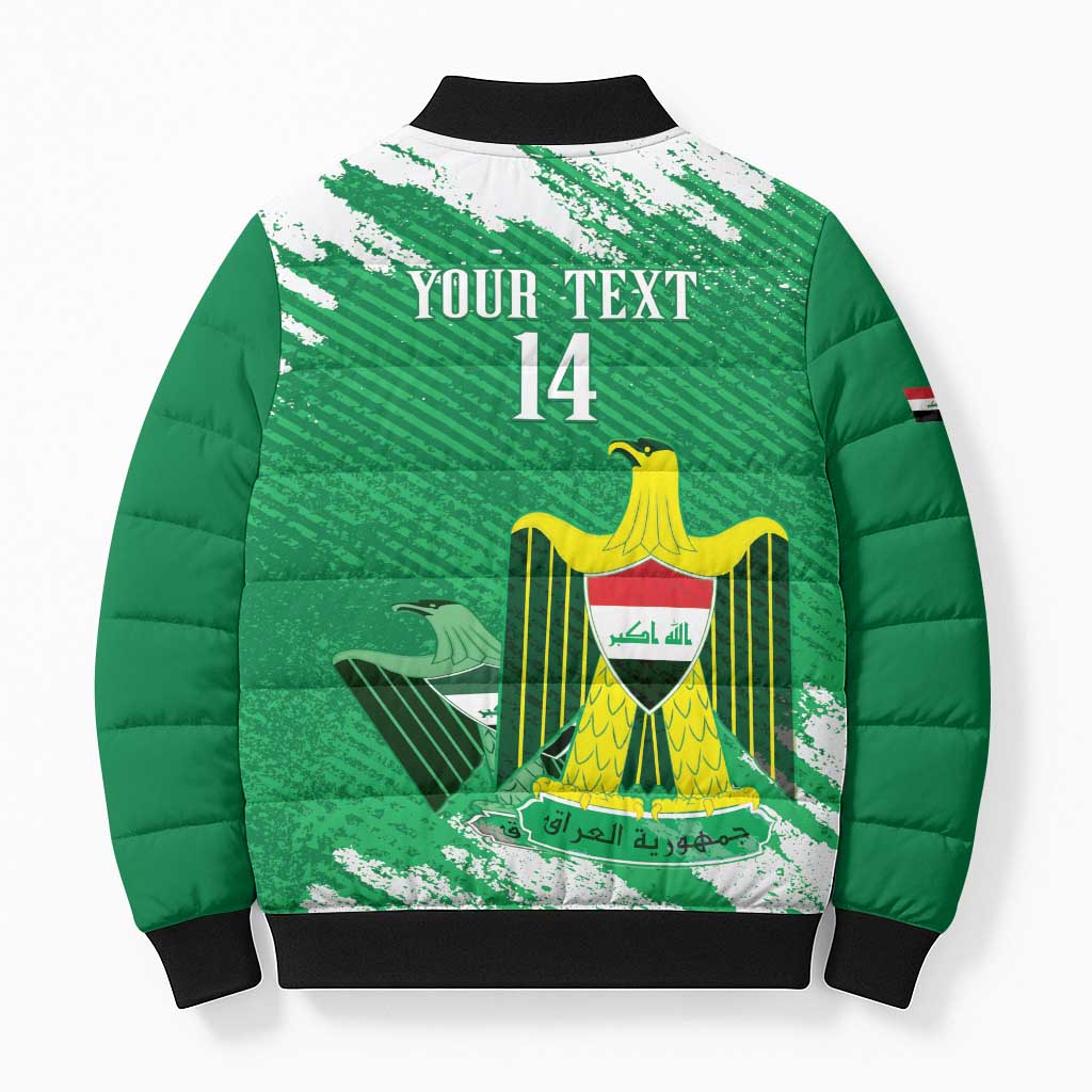 Iraq Football Custom Bomber Puffer Jacket Come On Lions of Mesopotamia