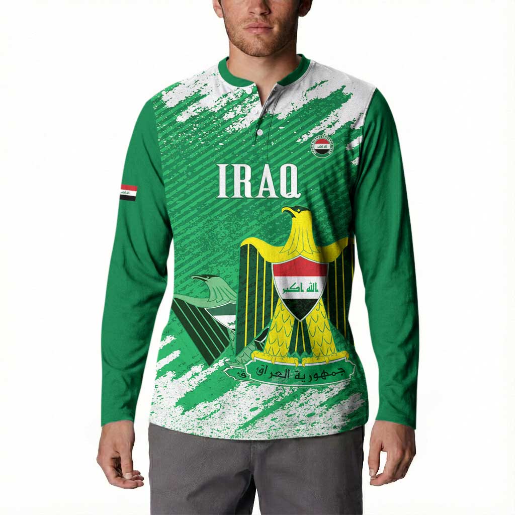 Iraq Football Custom Button Sweatshirt Come On Lions of Mesopotamia