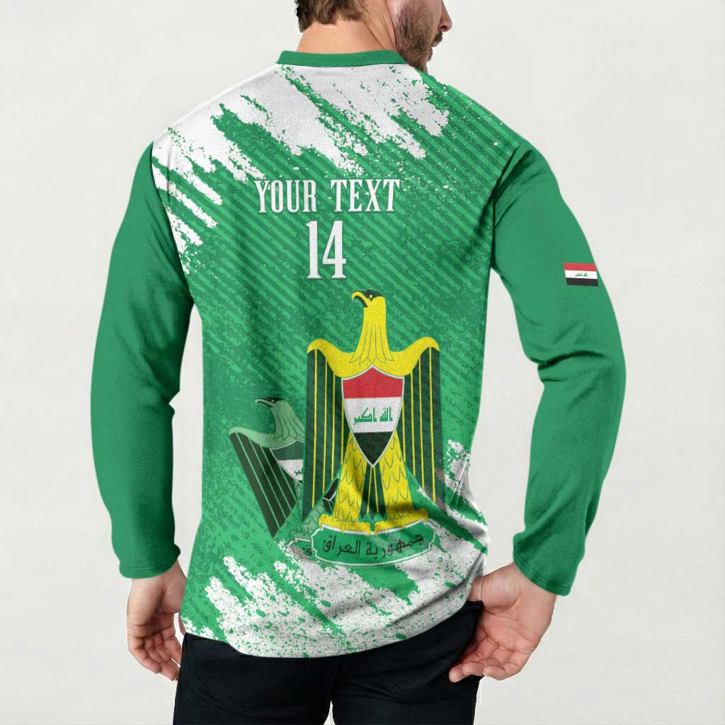 Iraq Football Custom Button Sweatshirt Come On Lions of Mesopotamia