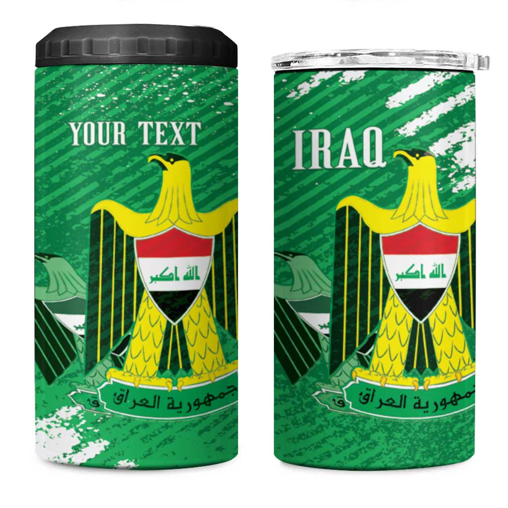 Iraq Football Custom 4 in 1 Can Cooler Tumbler Come On Lions of Mesopotamia