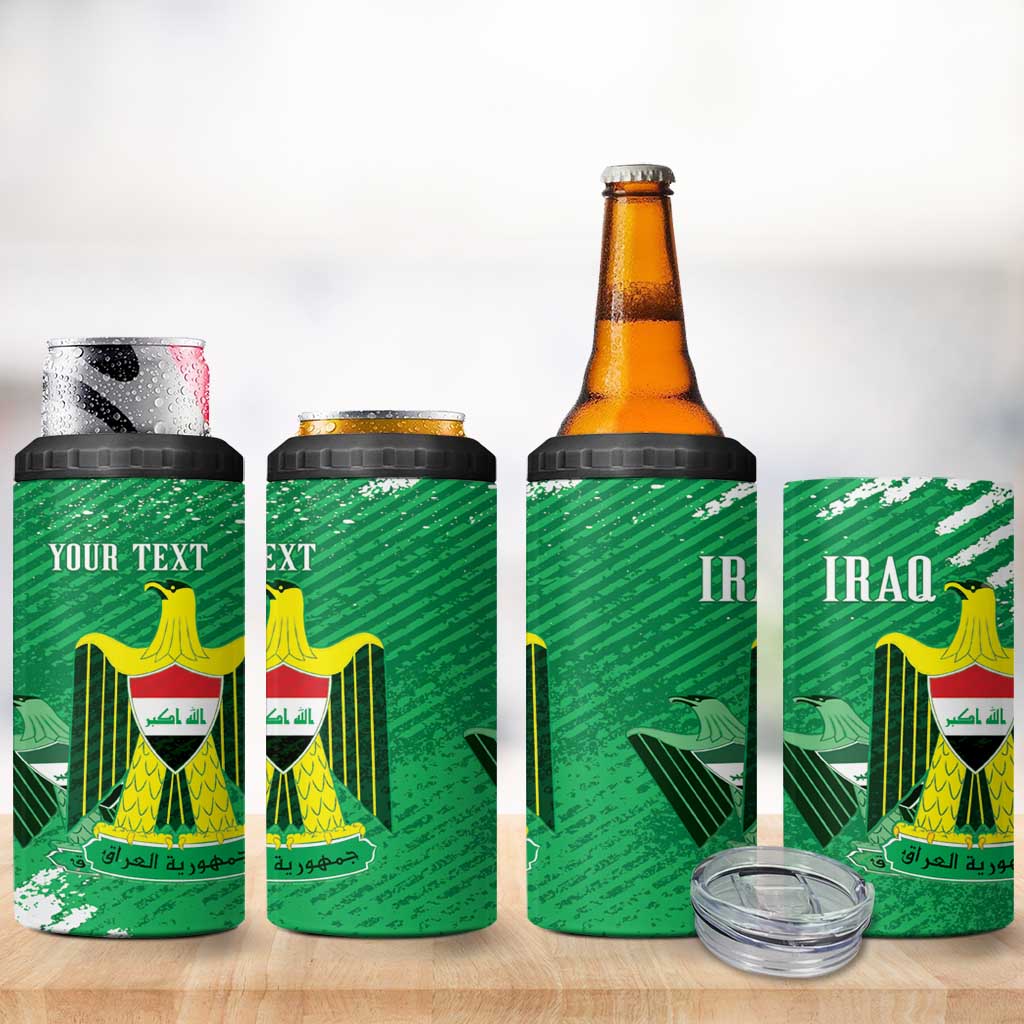 Iraq Football Custom 4 in 1 Can Cooler Tumbler Come On Lions of Mesopotamia