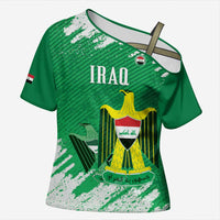 Iraq Football Custom Cross Shoulder Shirt Come On Lions of Mesopotamia
