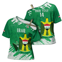 Iraq Football Custom Cross Shoulder Shirt Come On Lions of Mesopotamia