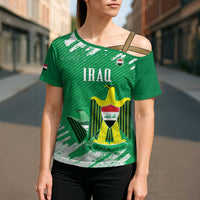 Iraq Football Custom Cross Shoulder Shirt Come On Lions of Mesopotamia