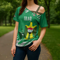 Iraq Football Custom Cross Shoulder Shirt Come On Lions of Mesopotamia