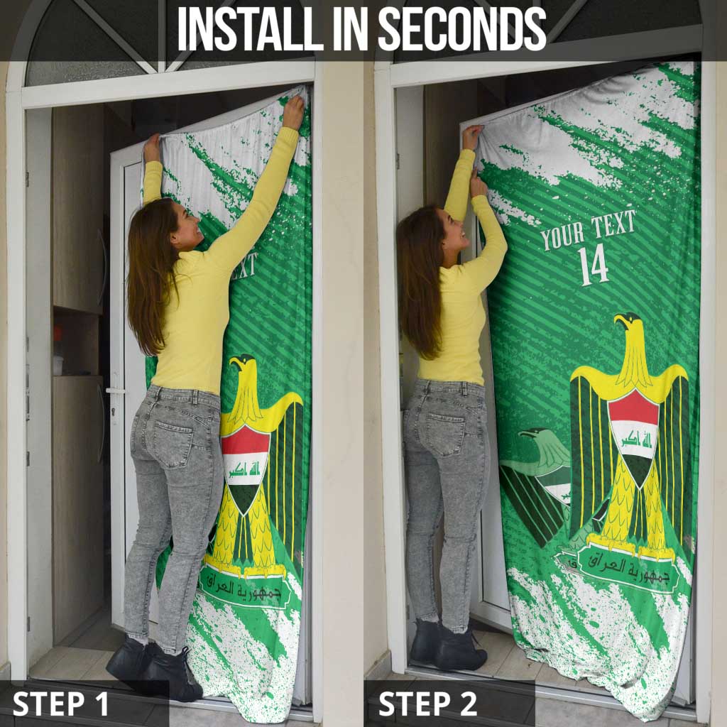 Iraq Football Custom Door Cover Come On Lions of Mesopotamia