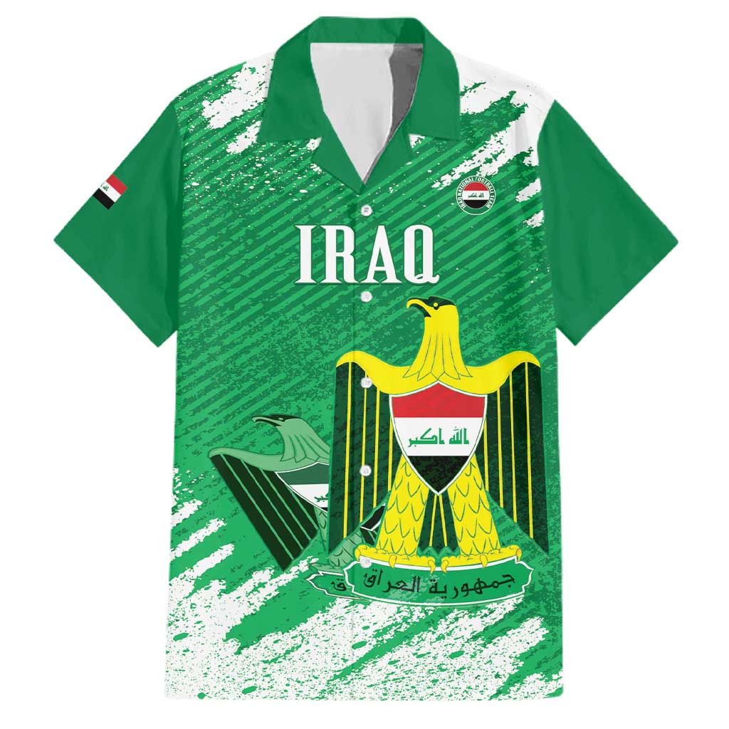 Iraq Football Custom Family Matching Long Sleeve Bodycon Dress and Hawaiian Shirt Come On Lions of Mesopotamia