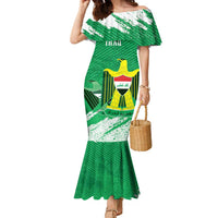 Iraq Football Custom Family Matching Mermaid Dress and Hawaiian Shirt Come On Lions of Mesopotamia