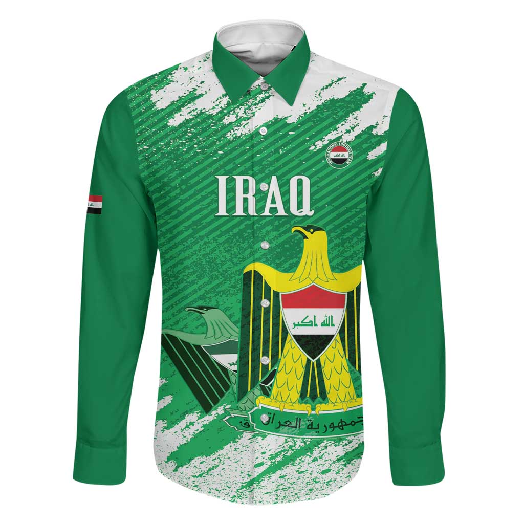 Iraq Football Custom Family Matching Off Shoulder Maxi Dress and Hawaiian Shirt Come On Lions of Mesopotamia