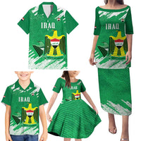 Iraq Football Custom Family Matching Puletasi and Hawaiian Shirt Come On Lions of Mesopotamia