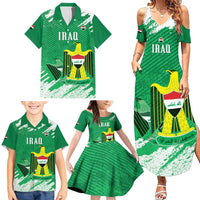 Iraq Football Custom Family Matching Summer Maxi Dress and Hawaiian Shirt Come On Lions of Mesopotamia